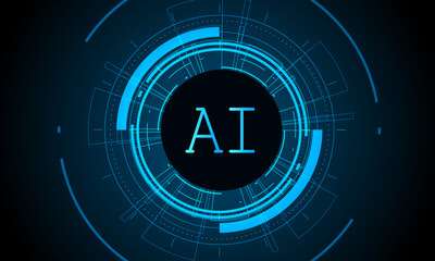 Obraz premium Artificial Intelligence ,AI chipset on circuit board, futuristic Technology Concept 