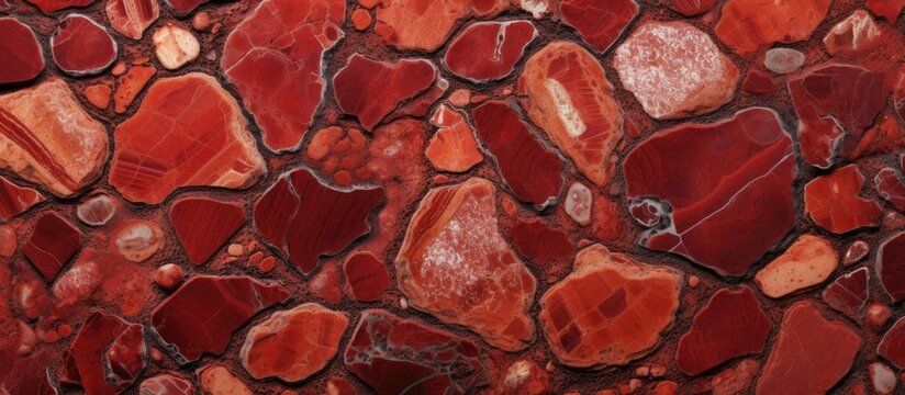 The abstract pattern on the red jasper gemstone showcases the beautiful texture and natural hues of this mineral making it a perfect background for any stone or rock themed project