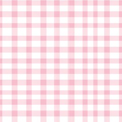 Powder pink and white glen plaid textured seamless pattern. Scottish tartan vichy plaid. Cute fashion design for fashion textile, fabric, print, paper and scrapbook - obrazy, fototapety, plakaty