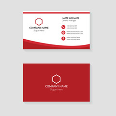 Business card design template. Red color creative and clean business card concept design