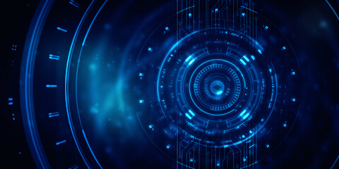 2d illustration Abstract futuristic electronic circuit technology background