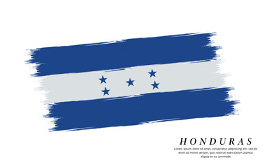 Honduras flag brush vector background. Grunge style country flag of Honduras brush stroke isolated on white background