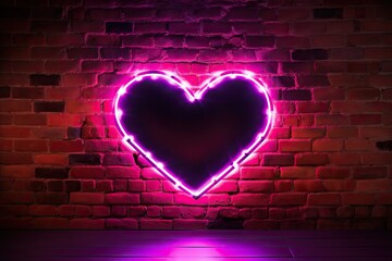 bright neon sign with hearts in the middle Generative AI