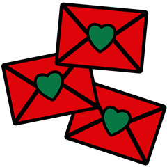 love letters icon on transparent background