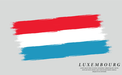 Luxembourg flag brush vector background. Grunge style country flag of Luxembourg brush stroke isolated on white background
