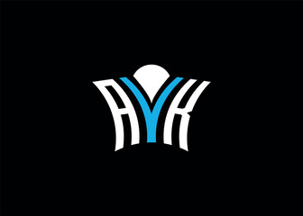 AYK initial monogram letter business and simple modern logo