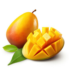 Ripe Mango Isolated on White Background