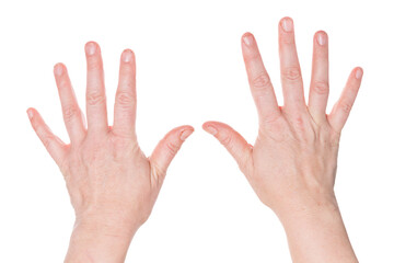 close up of a hand isolated against transparent background