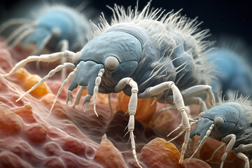 A close-up view under a microscope reveals dust mites, making you rethink the cleanliness of your living spaces