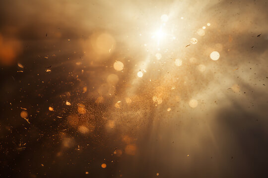 Sunlight streams through a window, illuminating floating dust particles and creating a magical yet everyday scene