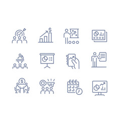  Business Presentation line icons vector design