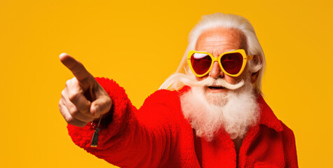 Old Santa Claus Pointing Finger