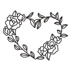 Heart Love Wedding Floral Ornament - Vektor