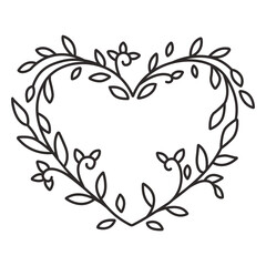 Heart Wedding Floral Ornament - Vektor