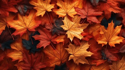 Naklejka na ściany i meble Autumn leaves background.Generative AI