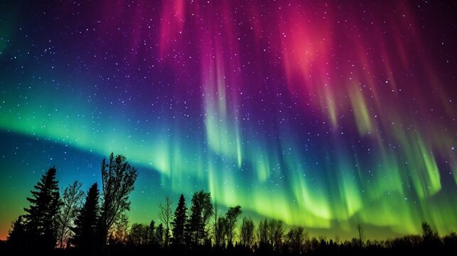 Dazzling Night Sky: Vivid Colors of the Northern Lights