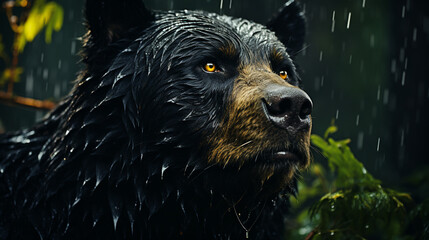 Black Bear in Focus: Captivating Photograph of a Majestic Creature
