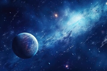 Planets, stars and galaxies in outer space showing the beauty of space exploration, Planets and galaxy, science fiction wallpaper. Beauty of deep space, AI Generated