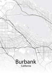 Fototapeta na wymiar Burbank California minimalist map