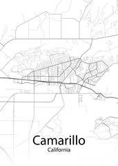 Fototapeta na wymiar Camarillo California minimalist map