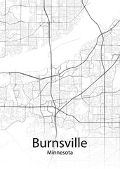 Fototapeta na wymiar Burnsville Minnesota minimalist map