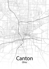 Fototapeta na wymiar Canton Ohio minimalist map