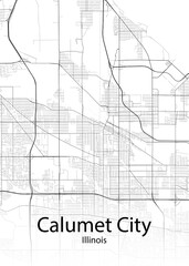 Fototapeta na wymiar Calumet City Illinois minimalist map