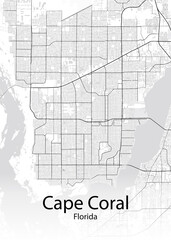Cape Coral Florida minimalist map