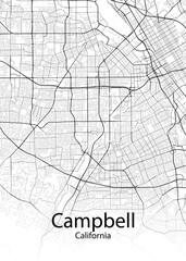 Campbell California minimalist map