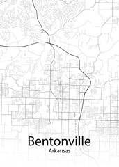 Fototapeta na wymiar Bentonville Arkansas minimalist map