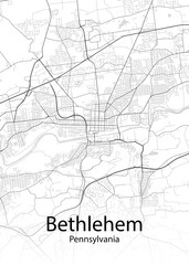Bethlehem Pennsylvania minimalist map