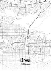 Brea California minimalist map