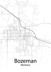 Bozeman Montana minimalist map