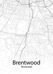 Brentwood Tennessee minimalist map