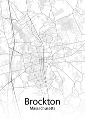 Fototapeta na wymiar Brockton Massachusetts minimalist map