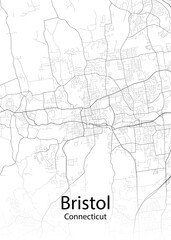 Fototapeta na wymiar Bristol Connecticut minimalist map
