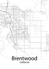 Brentwood California minimalist map