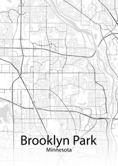 Fototapeta na wymiar Brooklyn Park Minnesota minimalist map