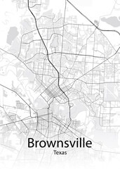 Fototapeta na wymiar Brownsville Texas minimalist map