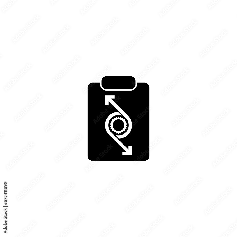 Poster workflow clipboard icon. workflow process icon isolated on white background