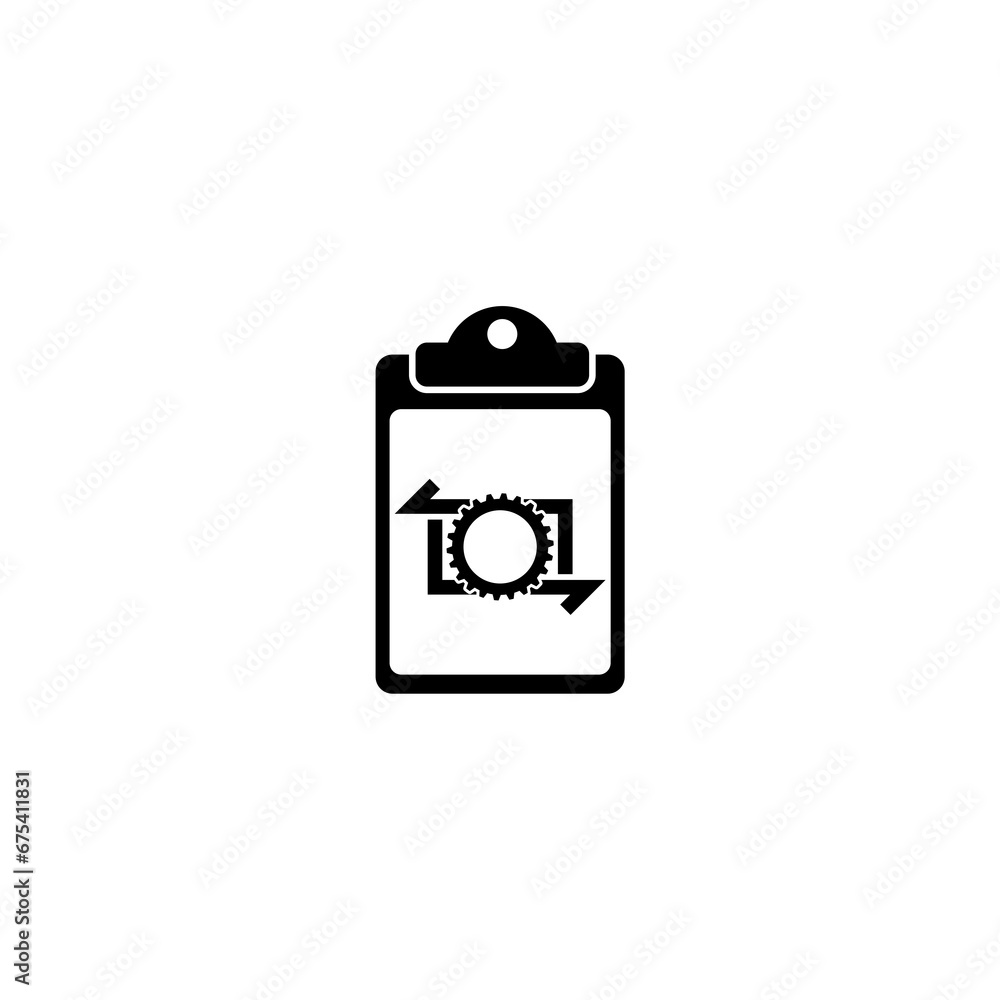 Poster workflow clipboard icon. workflow process icon isolated on white background