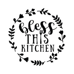 Stylish , fashionable  and awesome Kitchen typography art and illustrator