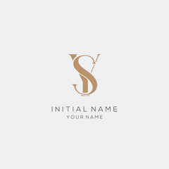 minimalist letter Y S logo design for personal brand or company