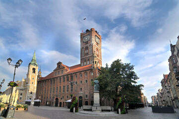 Fototapeta na wymiar Toruń's Gothic town hall at daylight