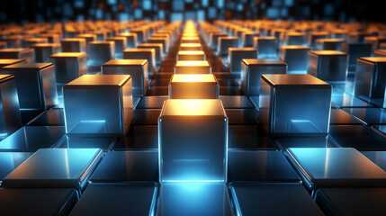 Obraz premium 3d render of a row of bulbs HD 8K wallpaper Stock Photographic Image