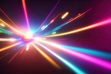 Fototapeta na wymiar colorful glowing 3d render motion line of speed. ai generative