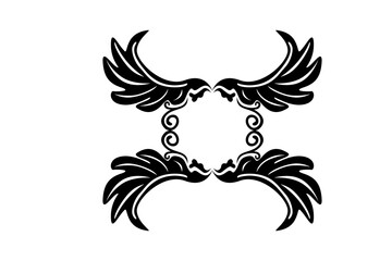 Wings Ornament Border With Transparent Background