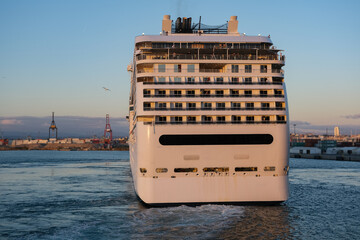 Modern cruiseship cruise ship liner Magnifica in port