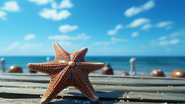 starfish on the beach HD 8K wallpaper Stock Photographic Image
