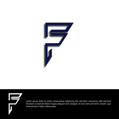 Modern letter F logo design